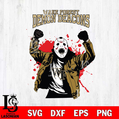 Wake Forest Demon Deacons Jason Voorhees Horror Halloween 3 Svg Eps Dxf Png File, NCAA svg, Digital Download, Instant Download