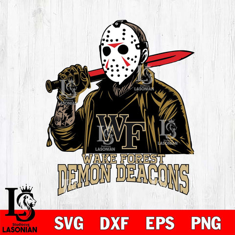 Wake Forest Demon Deacons Jason Voorhees Horror Halloween Svg Eps Dxf Png File, NCAA svg, Digital Download, Instant Download
