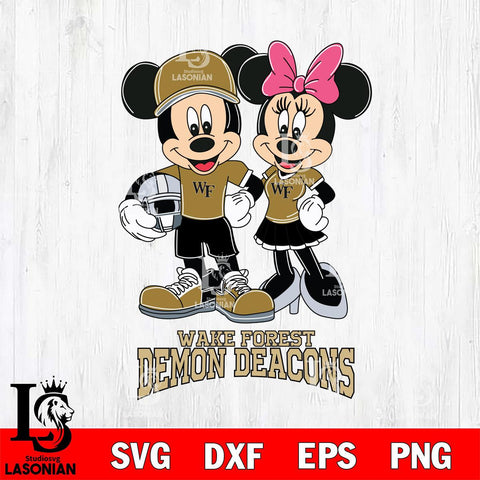 Wake Forest Demon Deacons Mickey Minnie Mouse Helmet Svg Eps Dxf Png File, NCAA svg , File Cut , Digital Download , Instant Download, Cut Svg Files