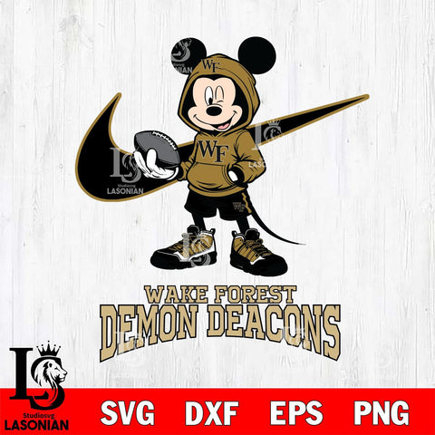 Wake Forest Demon Deacons Mikey Mouse Disney NIKE, Svg Eps Dxf Png File, Digital Download