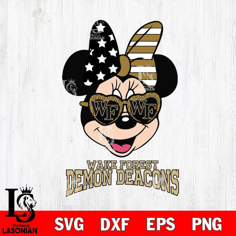 Wake Forest Demon Deacons Minnie Mouse Love 2, Svg Eps Dxf Png File, Digital Download