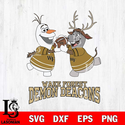 Wake Forest Demon Deacons Olaf & Sven Football Cricut,Christmas SVG DXF EPS PNG FILE, NCAA Digital Download,Instant Download, Silhouette