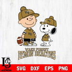 Wake Forest Demon Deacons Peanuts Snoopy Friends Football SVG DXF EPS PNG FILE,Snoopy File Cut, NCAA Digital Download,Instant Download,Christmas Silhouette