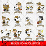 Wake Forest Demon Deacons Peanuts Snoopy Player NCAA Bundle 12 SVG DXF EPS PNG FILE,Snoopy File Cut, bundle NCAA Digital Download,Instant Download, Silhouette