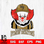 Wake Forest Demon Deacons Pennywise Horror Sport 10 Svg Eps Dxf Png File, Digital Download