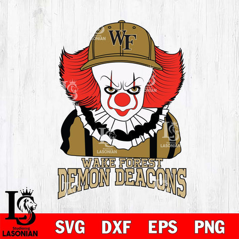 Wake Forest Demon Deacons Pennywise Horror Sport 10 Svg Eps Dxf Png File, Digital Download