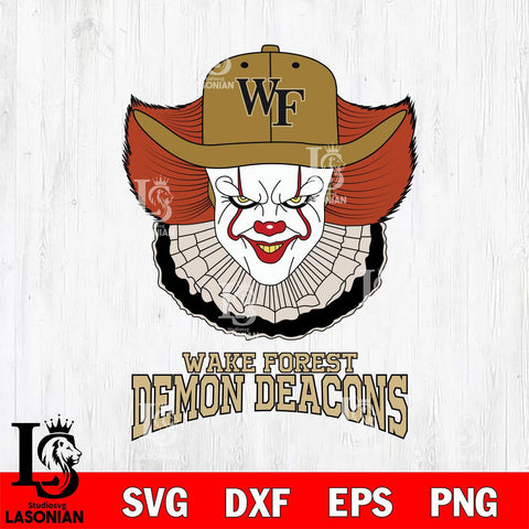 Wake Forest Demon Deacons Pennywise Horror Sport 12 Svg Eps Dxf Png File, Digital Download