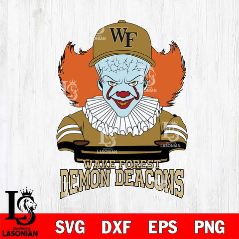 Wake Forest Demon Deacons Pennywise Horror Sport 2 Svg Eps Dxf Png File, Digital Download