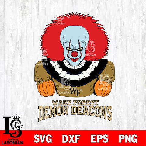 Wake Forest Demon Deacons Pennywise Horror Sport 3 Svg Eps Dxf Png File, Digital Download