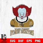 Wake Forest Demon Deacons Pennywise Horror Sport 5 Svg Eps Dxf Png File, Digital Download