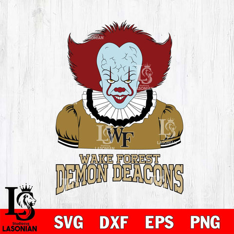 Wake Forest Demon Deacons Pennywise Horror Sport 5 Svg Eps Dxf Png File, Digital Download