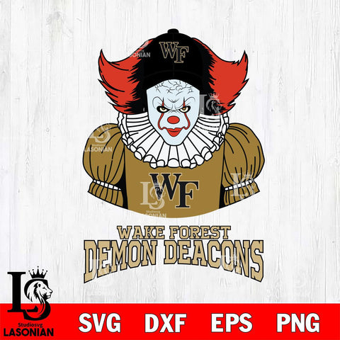 Wake Forest Demon Deacons Pennywise Horror Sport 7 Svg Eps Dxf Png File, Digital Download