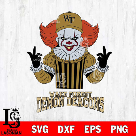 Wake Forest Demon Deacons Pennywise Horror Sport 8 Svg Eps Dxf Png File, Digital Download