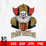 Wake Forest Demon Deacons Pennywise Horror Sport 9 Svg Eps Dxf Png File, Digital Download