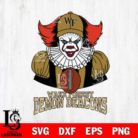 Wake Forest Demon Deacons Pennywise Horror Sport 9 Svg Eps Dxf Png File, Digital Download