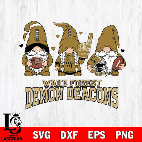 Wake Forest Demon Deacons Rugby Gnome File Cut, NCAA SVG, Digital Download , Criucut , Silhouette
