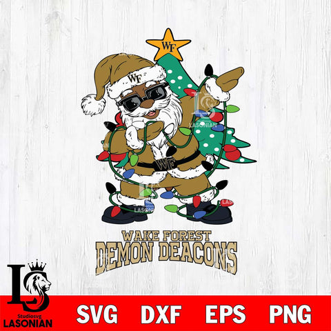 Wake Forest Demon Deacons Santa Claus Ugly Christmas Svg dxf eps png pdf file,NCAA svg,Digital Download,Cricut file