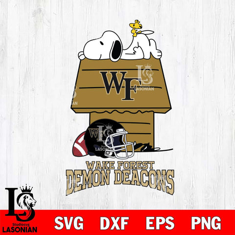 Wake Forest Demon Deacons Snoopy Chill Football SVG DXF EPS PNG FILE,Snoopy File Cut, NCAA Digital Download,Instant Download,Christmas Silhouette