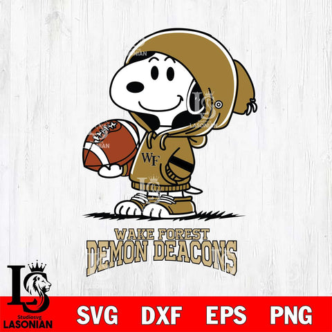 Wake Forest Demon Deacons Snoopy Football Svg Eps Dxf Png File, NCAA svg , Digital Download , Instant Download, Cricut File