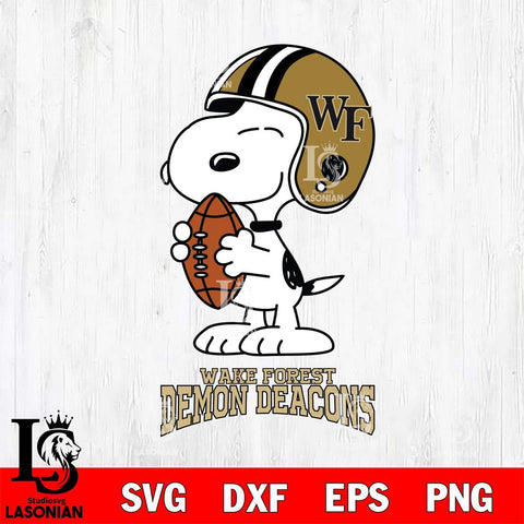 Wake Forest Demon Deacons Snoopy Rugby Svg Eps Dxf Png File, NCAA svg , Digital Download , Instant Download, Cricut File
