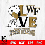 Wake Forest Demon Deacons Snoopy Sport 10 Svg Eps Dxf Png File, Digital Download