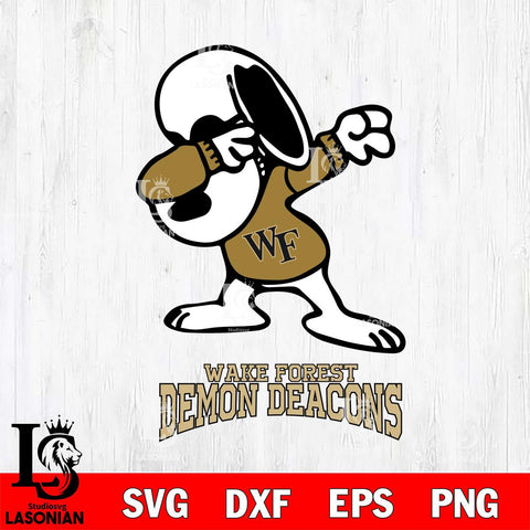 Wake Forest Demon Deacons Snoopy Sport 3 Svg Eps Dxf Png File, Digital Download