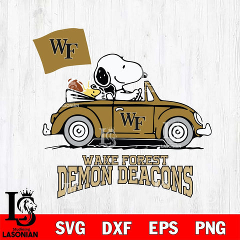 Wake Forest Demon Deacons Snoopy Sport 5 Svg Eps Dxf Png File, Digital Download