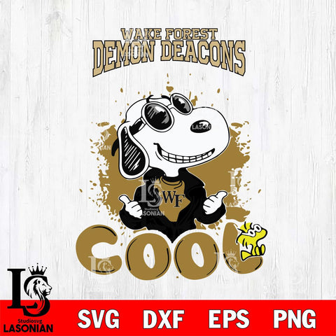 Wake Forest Demon Deacons Snoopy Sport 7 Svg Eps Dxf Png File, Digital Download
