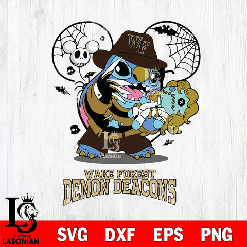 Wake Forest Demon Deacons Stitch Freddy Krueger Halloween Svg Eps Dxf Png File, Digital Download, Instant Download