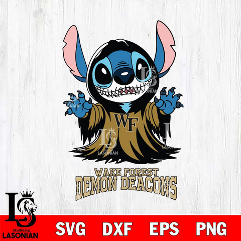 Wake Forest Demon Deacons Stitch Ghost Svg Eps Dxf Png File, NCAA svg, Digital Download, Instant Download