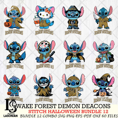 Wake Forest Demon Deacons Stitch Horror Bundle 12 SVG Svg Eps Dxf Png File, NCAA svg, Digital Download, Instant Download