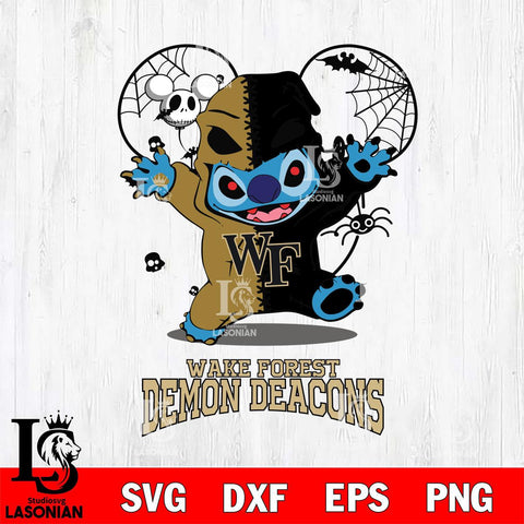 Wake Forest Demon Deacons Stitch Horror Halloween 2 Svg Eps Dxf Png File, Digital Download, Instant Download