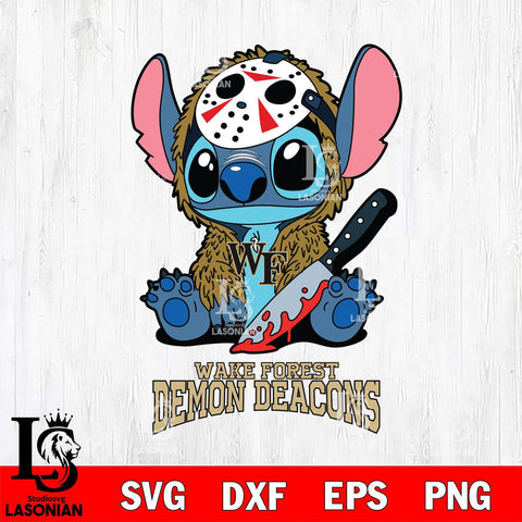 Wake Forest Demon Deacons Stitch Jason Voorhees Svg Eps Dxf Png File, NCAA svg, Digital Download, Instant Download