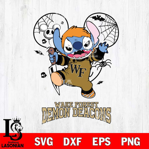Wake Forest Demon Deacons Stitch Michael Halloween Svg Eps Dxf Png File, Digital Download, Instant Download