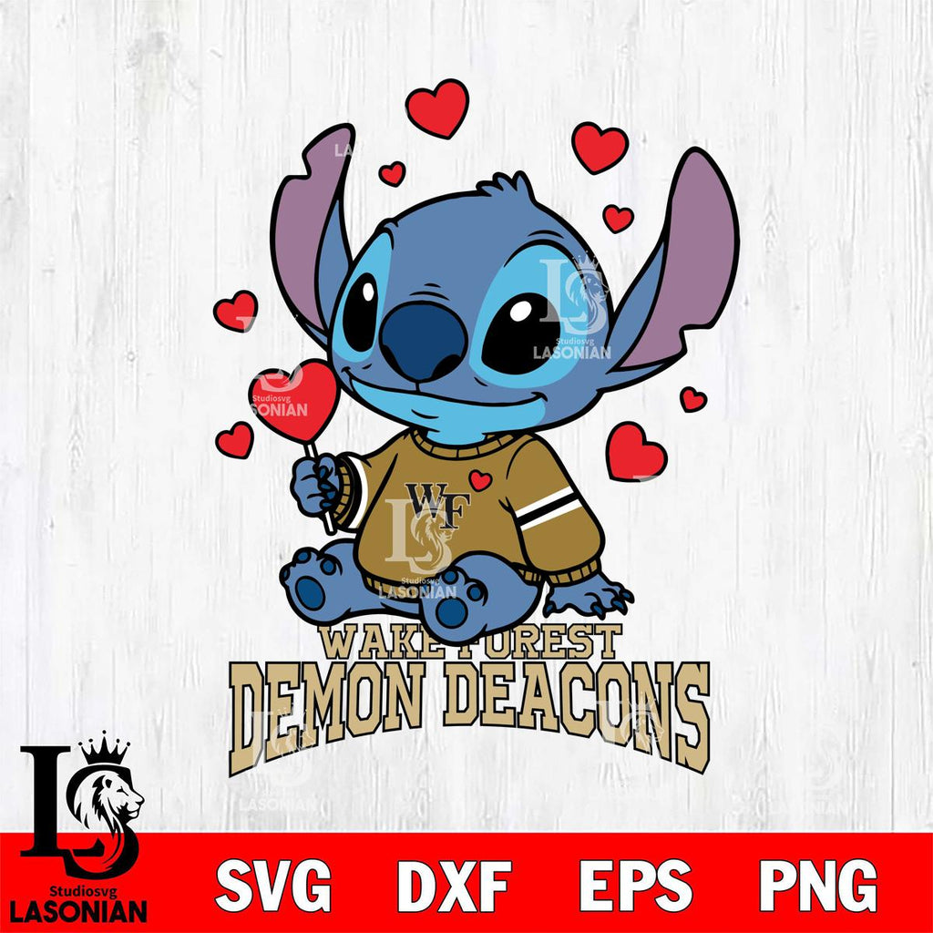 Wake Forest Demon Deacons Stitch Valentine Cute Digital Download, NCAA ...