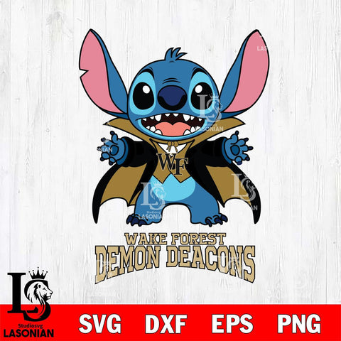 Wake Forest Demon Deacons Stitch Vampire halloween Svg Eps Dxf Png File, NCAA svg, Digital Download, Instant Download