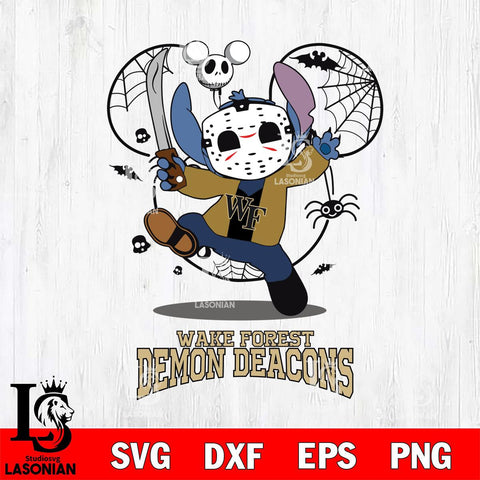 Wake Forest Demon Deacons Stitch jason voorhees Halloween Svg Eps Dxf Png File, Digital Download, Instant Download