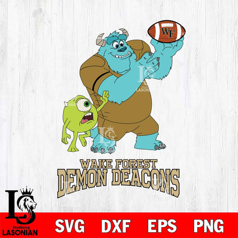 Wake Forest Demon Deacons Sully & Mike Football Cricut,Christmas SVG DXF EPS PNG FILE, NCAA Digital Download,Instant Download, Silhouette