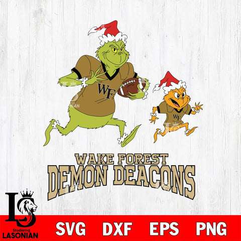 Wake Forest Demon Deacons The Grinch & Max Football Cricut,Christmas SVG DXF EPS PNG FILE, NCAA Digital Download,Instant Download, Silhouette