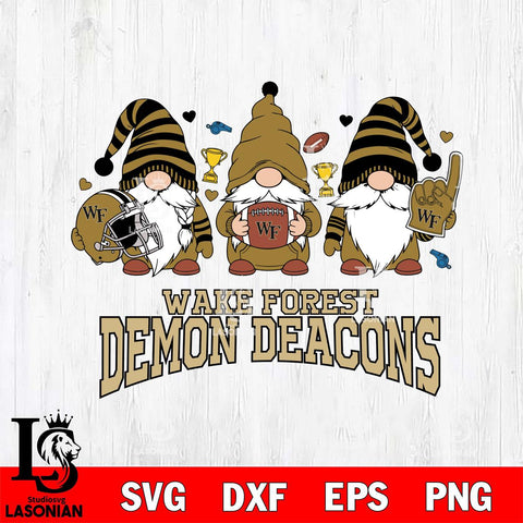 Wake Forest Demon Deacons Three Gnome File Cut, NCAA SVG, Digital Download , Criucut , Silhouette