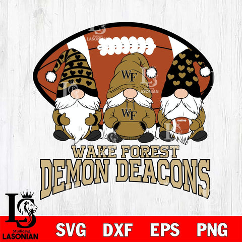 Wake Forest Demon Deacons Three Gnome Football File Cut, NCAA SVG, Digital Download , Criucut , Silhouette