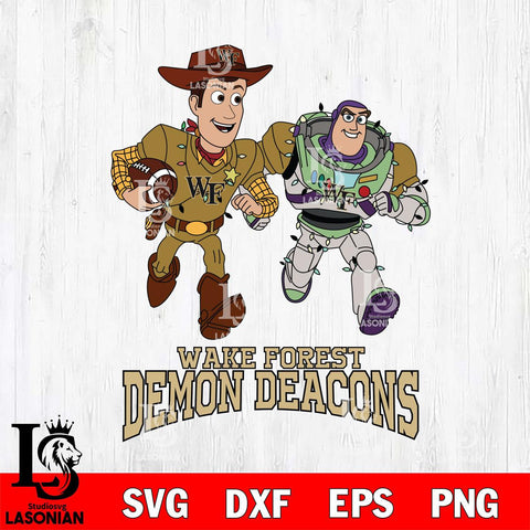 Wake Forest Demon Deacons Woody & Buzz Lightyear Football Cricut,Christmas SVG DXF EPS PNG FILE, NCAA Digital Download,Instant Download, Silhouette