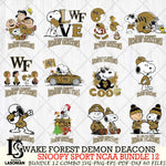 Wake Forest Demon Deacons  Snoopy NCAA Bundle 12 SVG Svg Eps Dxf Png File, Digital Download