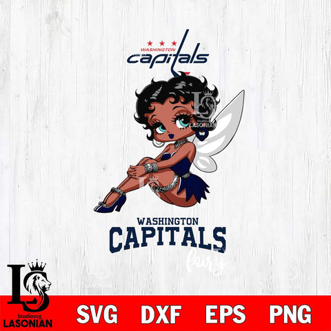 Washington Capitals Beauty Black Fairy Betty Boop, Svg Eps Dxf Png File, Digital Download