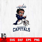 Washington Capitals Beauty Black Fan Girl Football, Svg Eps Dxf Png File, Digital Download