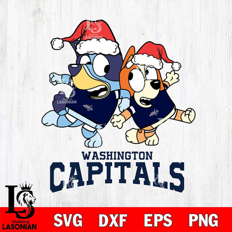Washington Capitals Bluey Christmas Holiday Svg Eps Dxf Png File, Digital Download