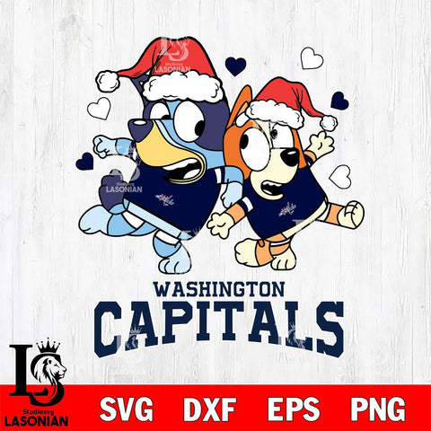 Washington Capitals Bluey Christmas NFL Svg Eps Dxf Png File, Digital Download