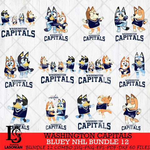 Washington Capitals Bluey Dace Mode NHL Bundle 12 SVG Eps Dxf Png File, Digital Download, Instant Download
