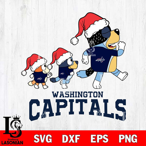 Washington Capitals Bluey Family Christmas Svg Eps Dxf Png File, Digital Download
