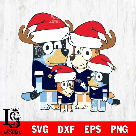 Washington Capitals Bluey Santa Family Svg Eps Dxf Png File, Digital Download, Instant Download